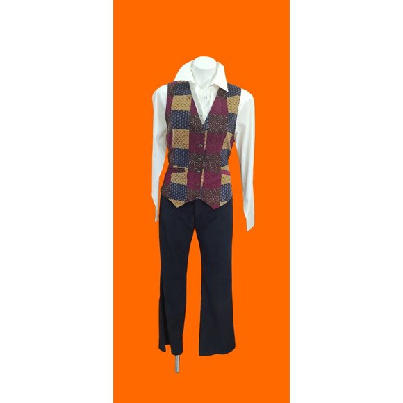 1980's-90's Gina Peters Sport Patchwork Paisley Vest - Picture 14 of 14